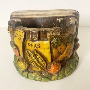 Vintage 1974 Hand Painted Planter Book End